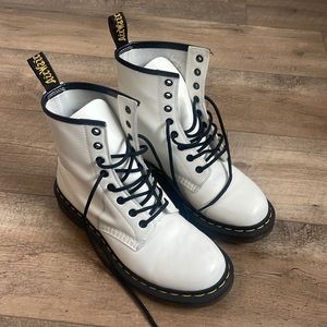 Classic 1460 Dr. Martens lace up white boots